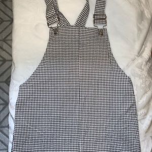 black and white overall dress